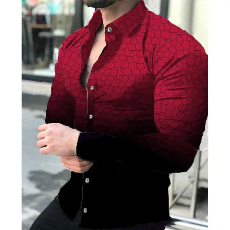 Men's 23" Printed Long Sleeve Shirt with Wings Design - Image 10