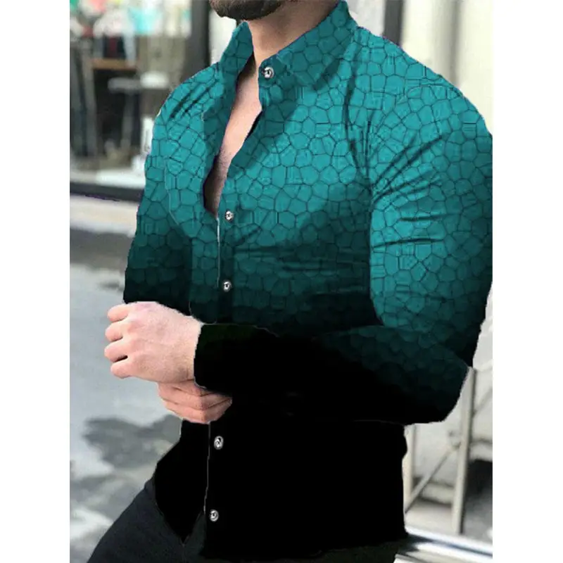 Men's 23" Printed Long Sleeve Shirt with Wings Design - Image 11