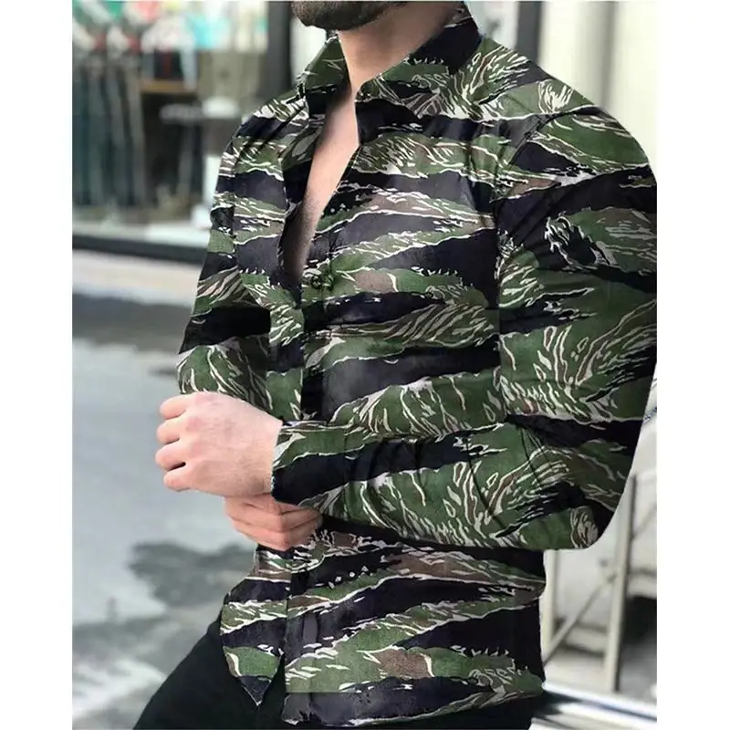 Men's 23" Printed Long Sleeve Shirt with Wings Design - Image 21