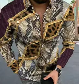 Men's 23" Printed Long Sleeve Shirt with Wings Design - Image 22