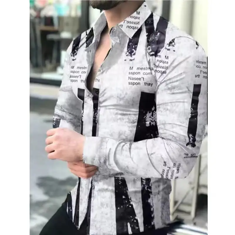 Men's 23" Printed Long Sleeve Shirt with Wings Design - Image 23