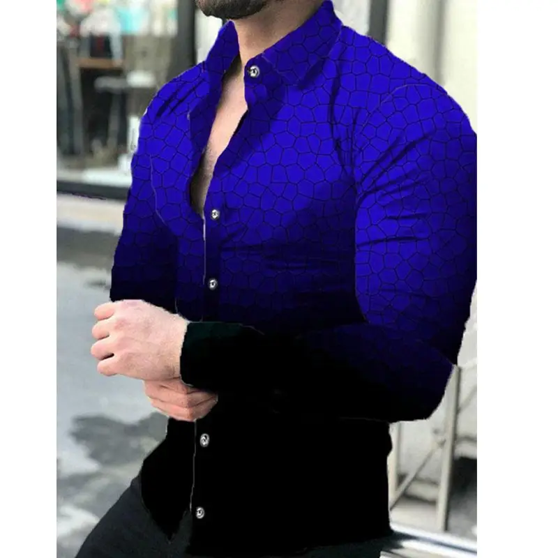 Men's 23" Printed Long Sleeve Shirt with Wings Design - Image 9