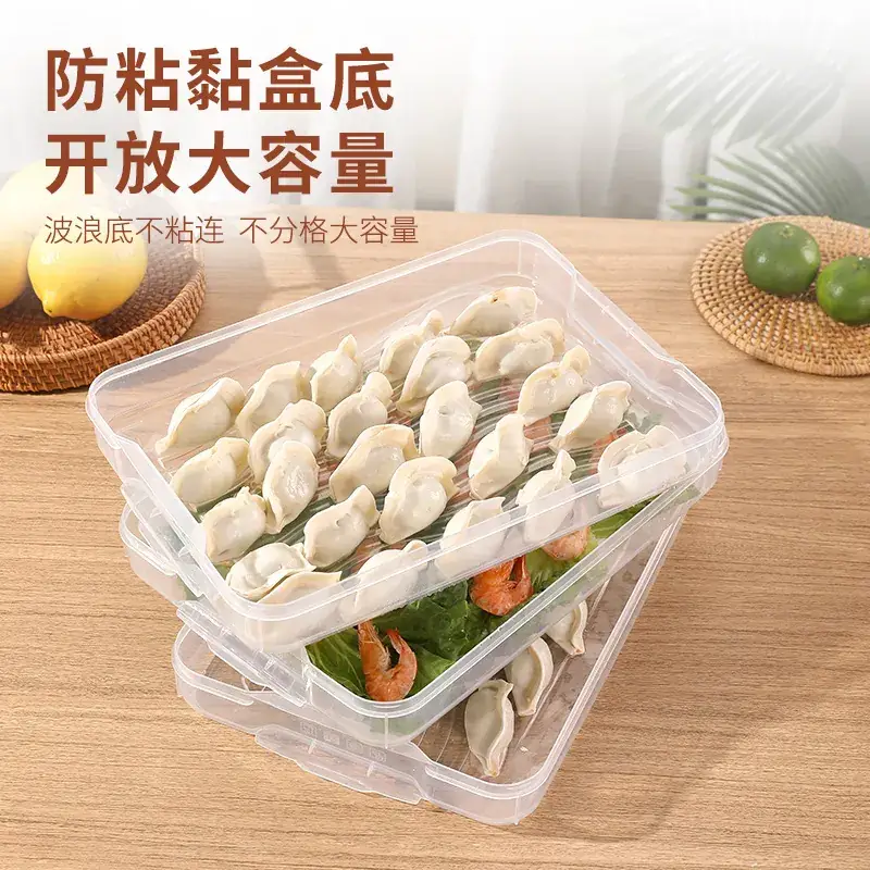 Clear Plastic Dumpling Storage Box 3 Pcs Refrigerator - Image 13