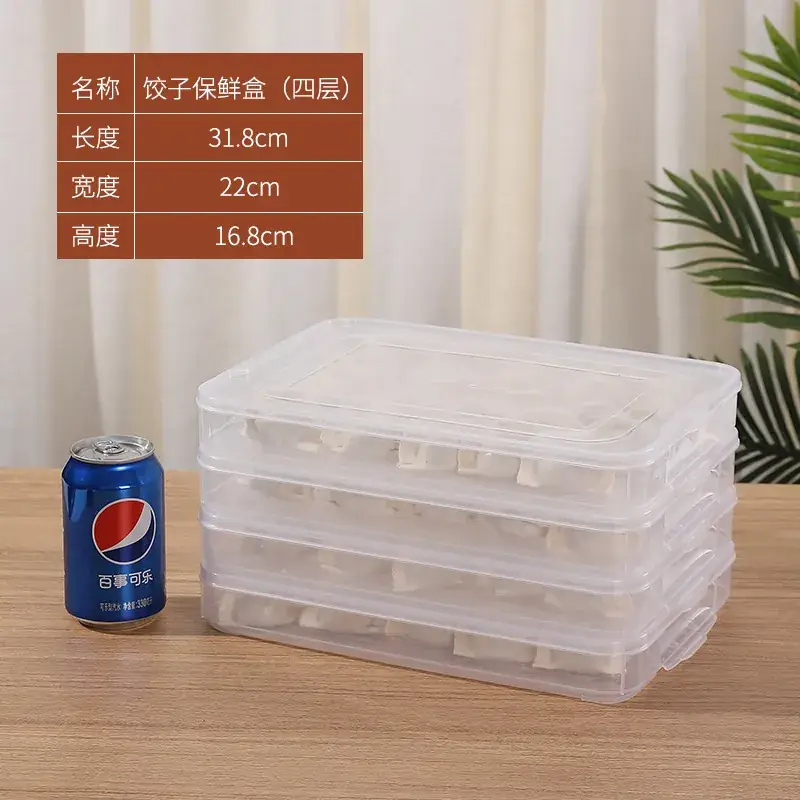 Clear Plastic Dumpling Storage Box 3 Pcs Refrigerator - Image 5