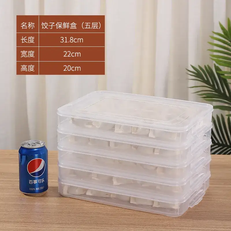 Clear Plastic Dumpling Storage Box 3 Pcs Refrigerator - Image 6