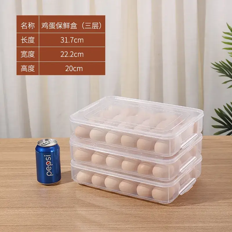 Clear Plastic Dumpling Storage Box 3 Pcs Refrigerator - Image 8