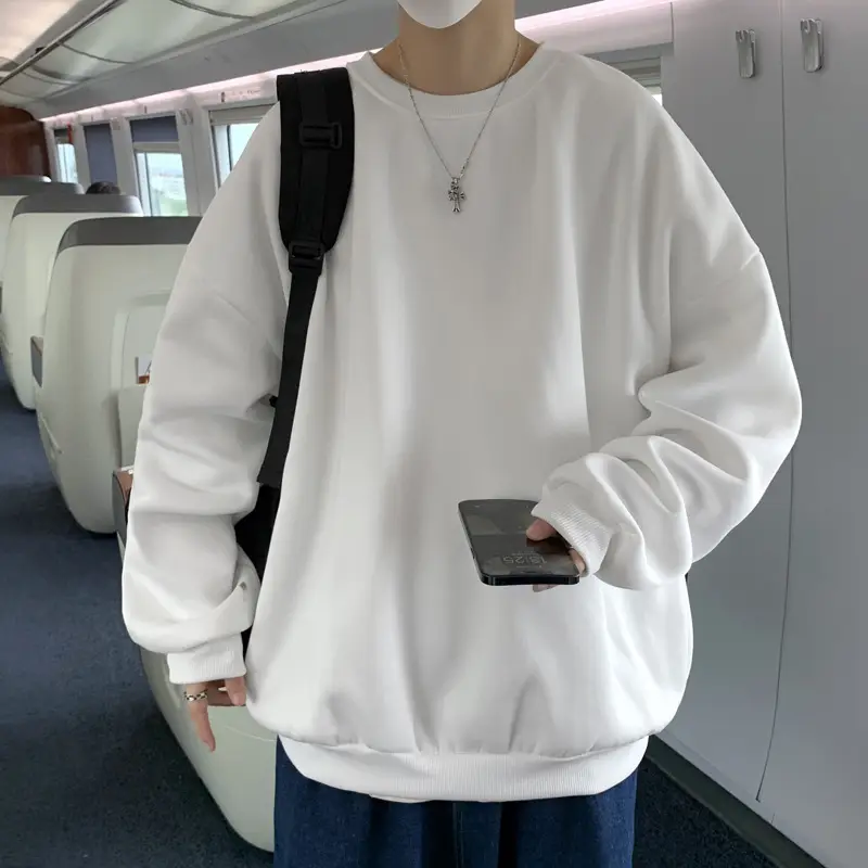 2021 Men's White Crewneck Sweatshirt with Pocket - Image 15