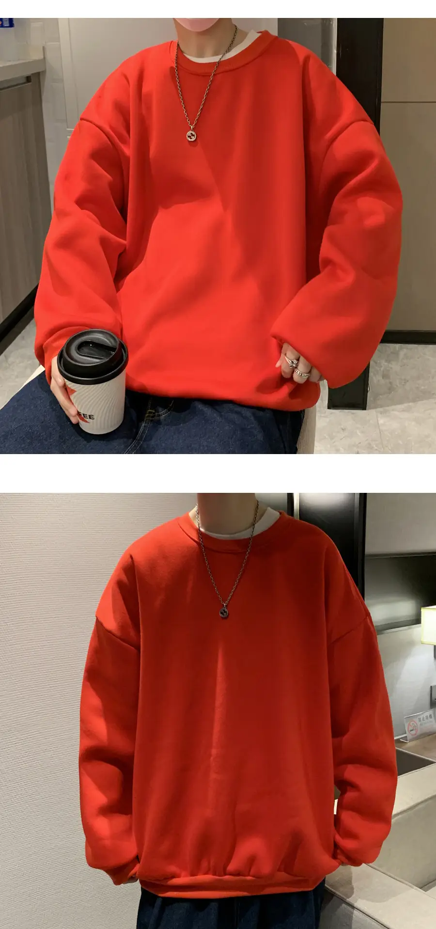 2021 Men's White Crewneck Sweatshirt with Pocket — feature 25
