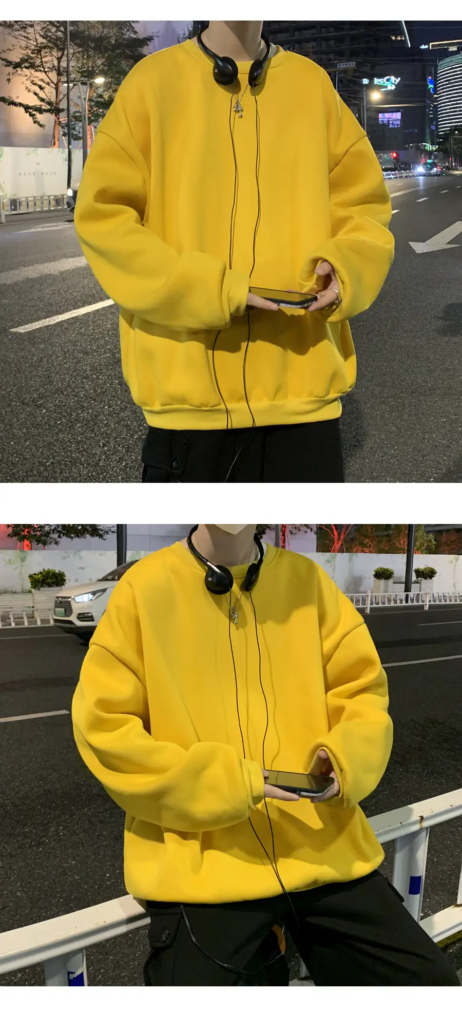 2021 Men's White Crewneck Sweatshirt with Pocket — feature 29