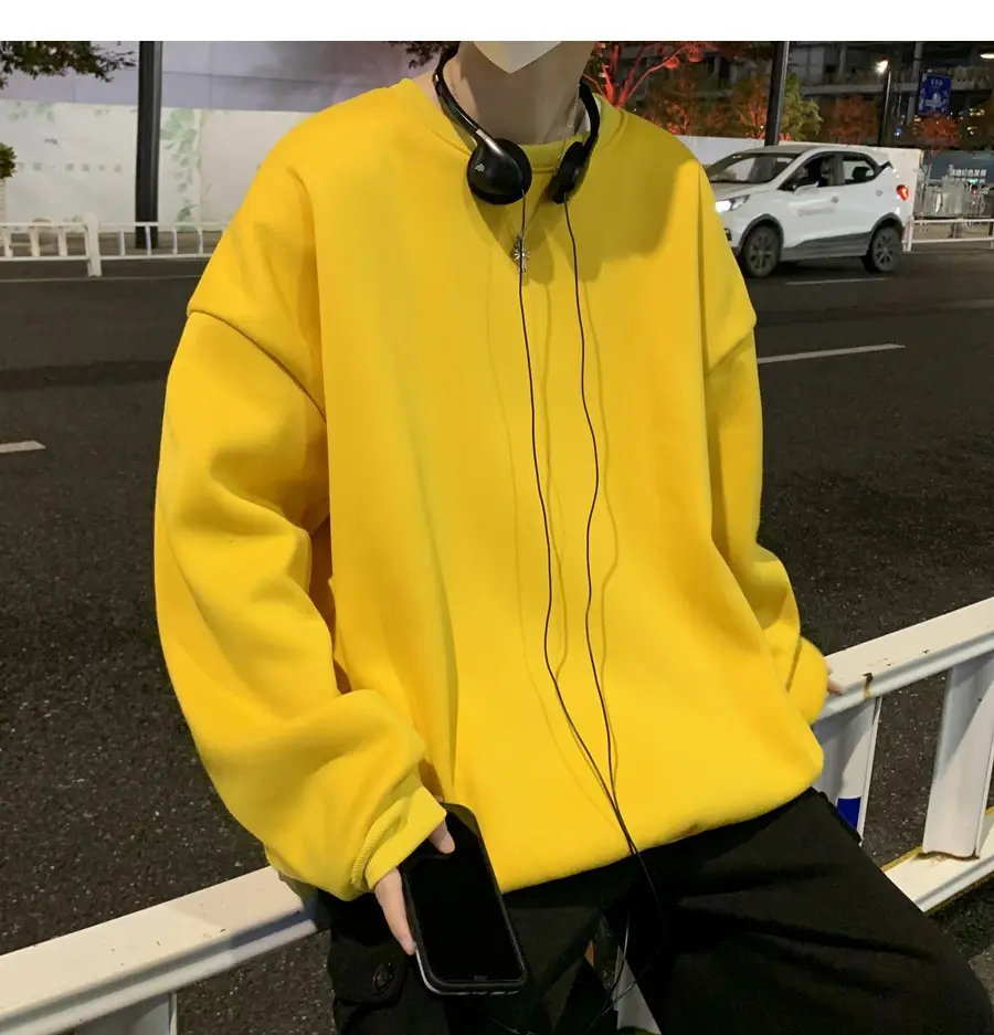 2021 Men's White Crewneck Sweatshirt with Pocket — feature 31