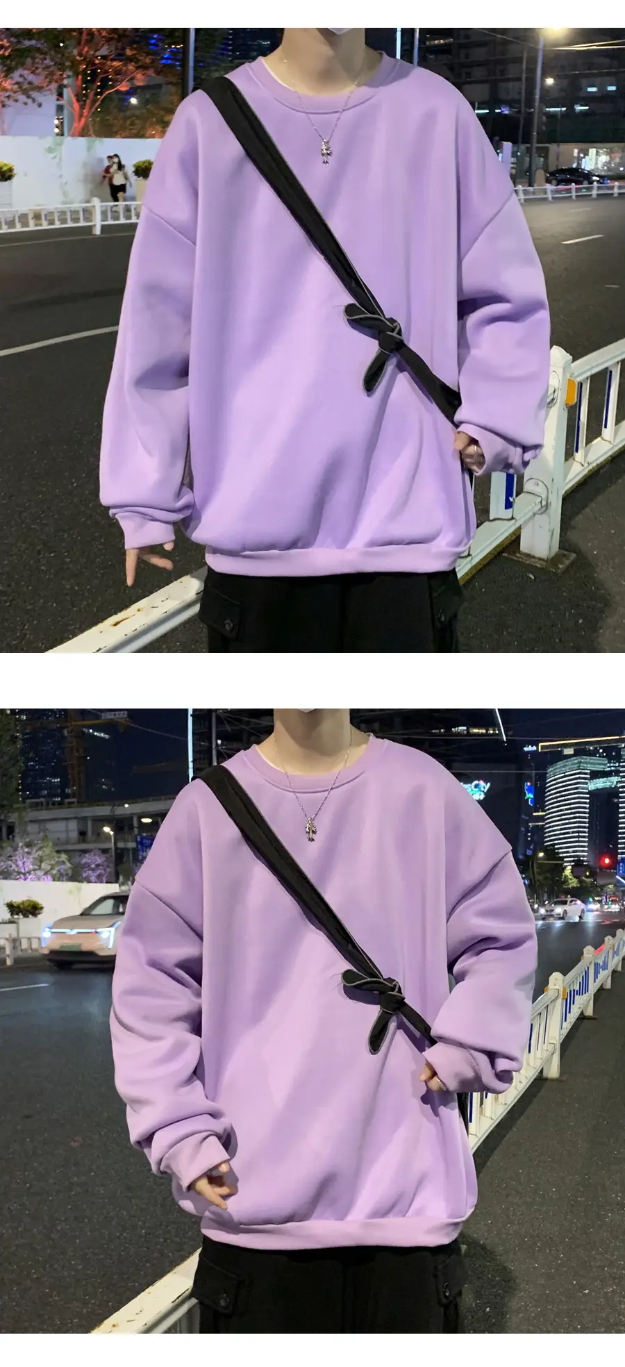 2021 Men's White Crewneck Sweatshirt with Pocket — feature 53