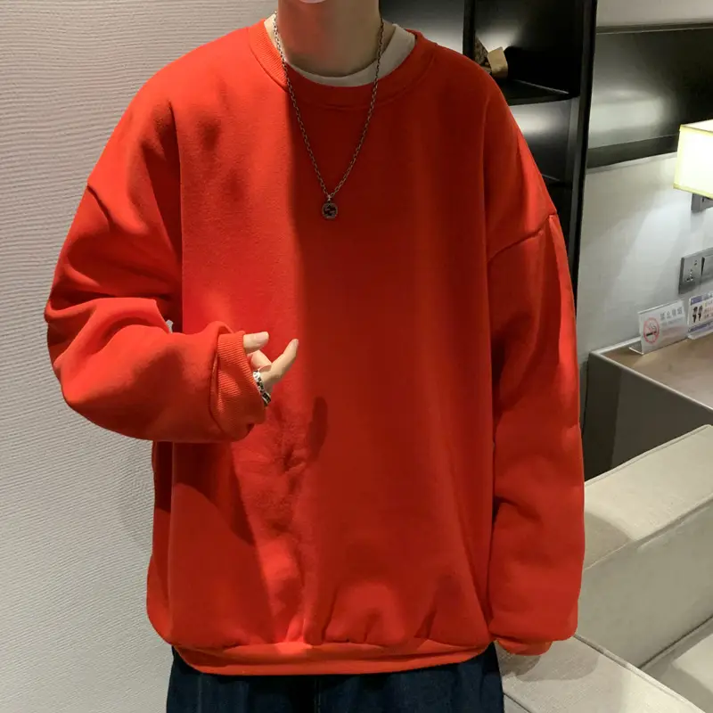 2021 Men's White Crewneck Sweatshirt with Pocket - Image 2
