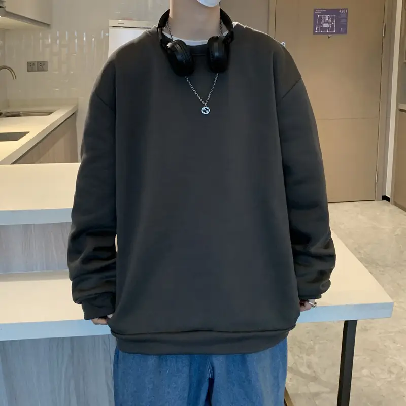 2021 Men's White Crewneck Sweatshirt with Pocket - Image 6