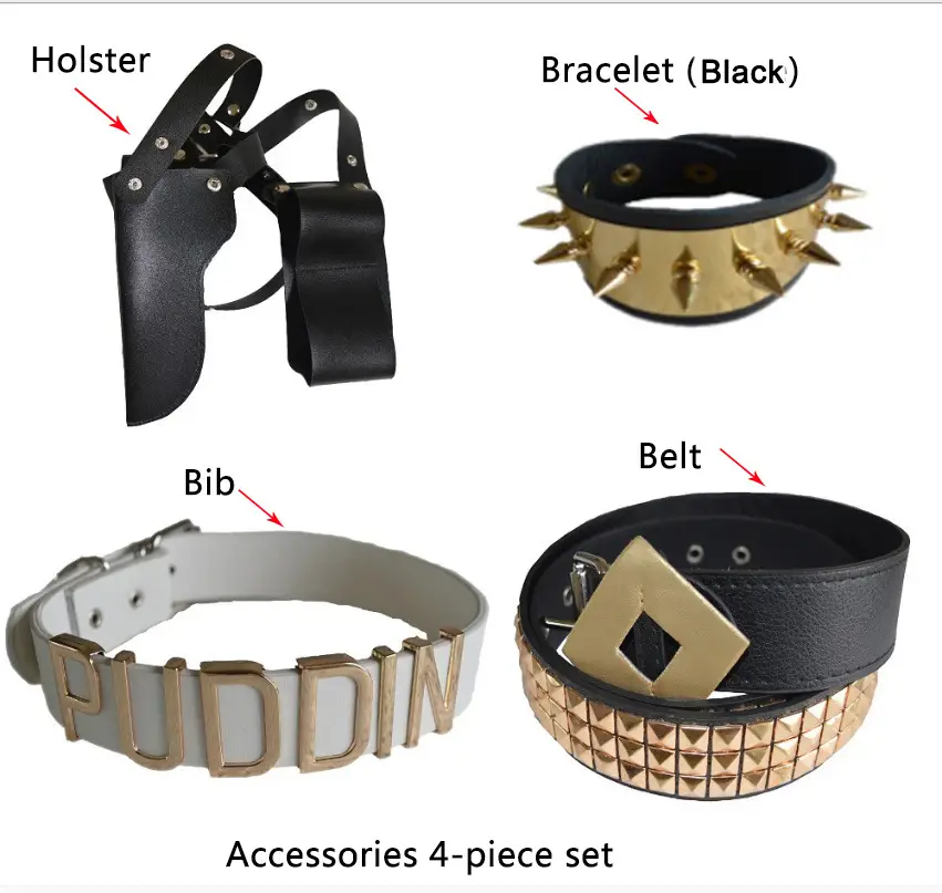 Suicide Squad Cos Harley Quinn Black Belt with Gold Clasp - Image 13