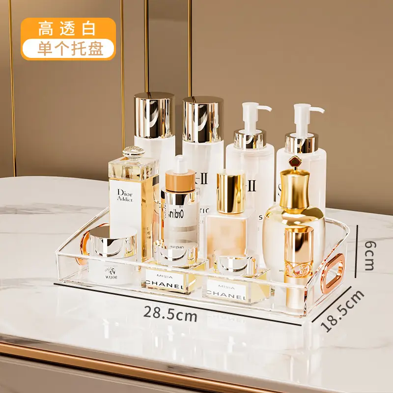 Transparent Cosmetic Storage Rack with Gold Legs - Image 5