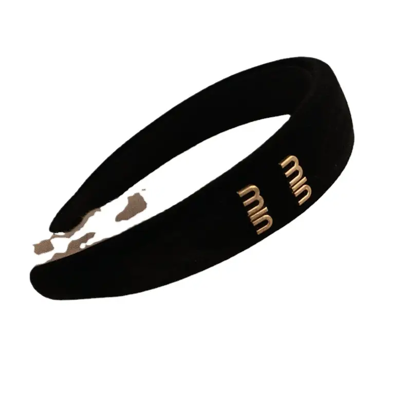 Vintage Velvet Letter Headband for Women Autumn Winter - Image 6