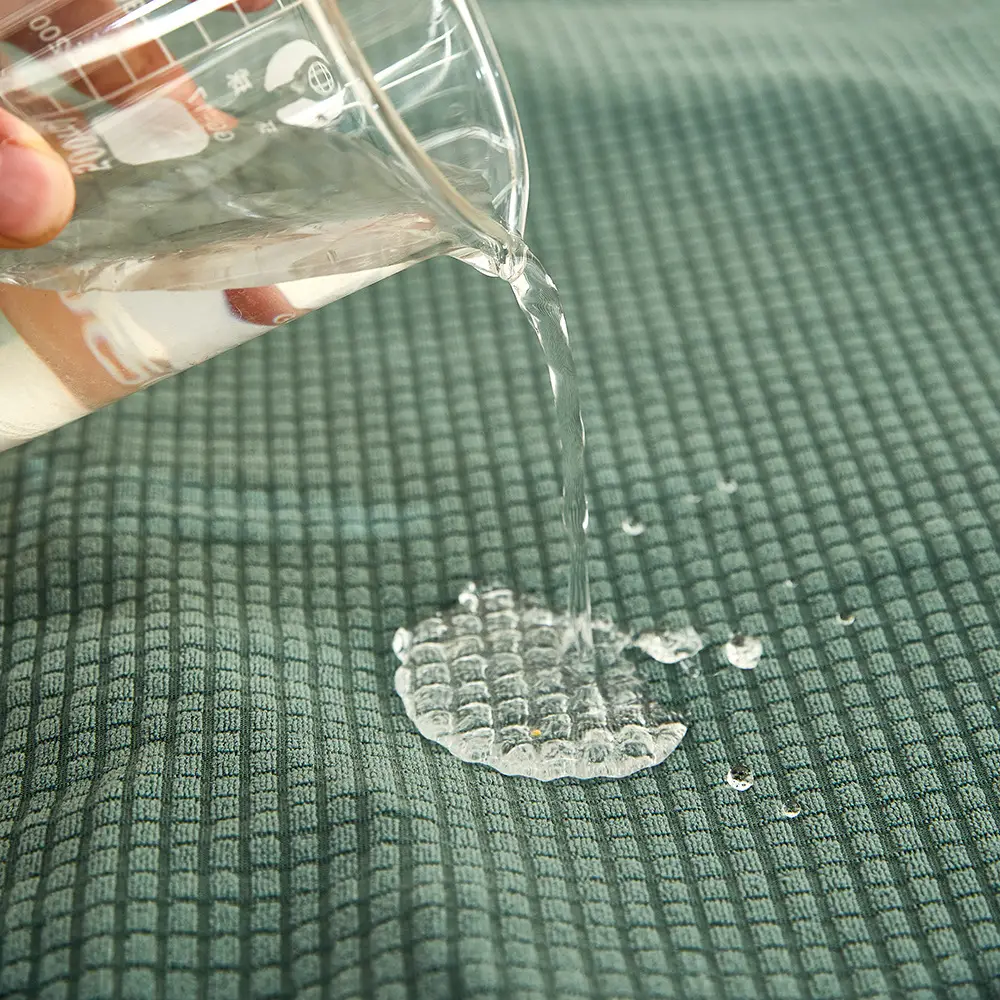 Waterproof Corn Grain Sofa Cushion Cover Solid Color Elastic Dustproof - Image 10