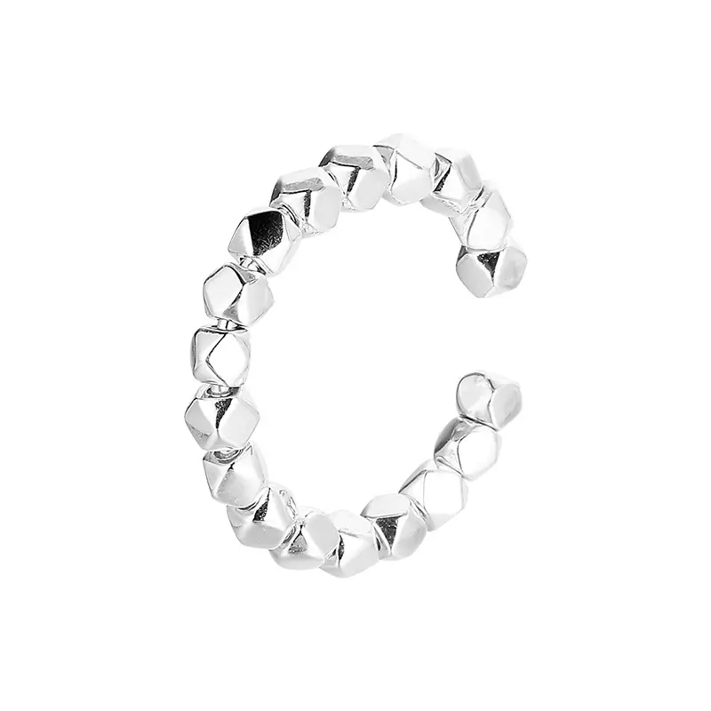 Broken Silver Flower Shadow Necklace with Square Earrings - Image 4
