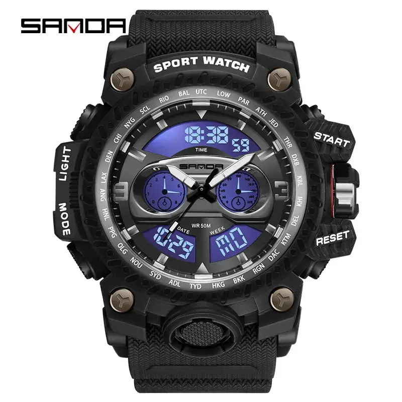 Men's Green LED Digital Sport Watch with Multi-Function Display - Image 4