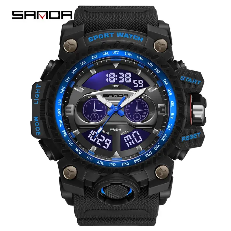 Men's Green LED Digital Sport Watch with Multi-Function Display - Image 6