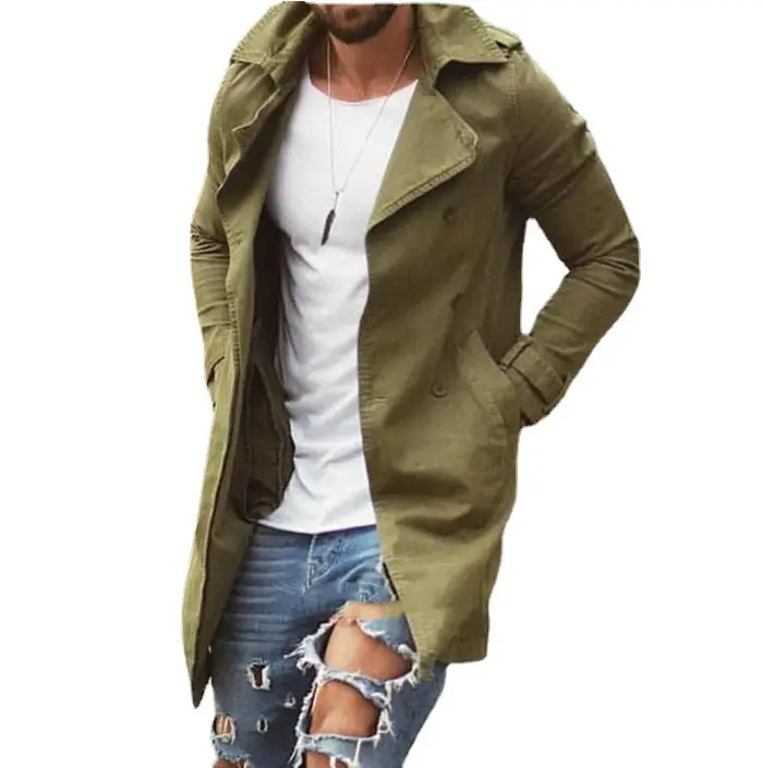 2025 Men's Mid-Length Slim Fit Windbreaker Coat - Image 11