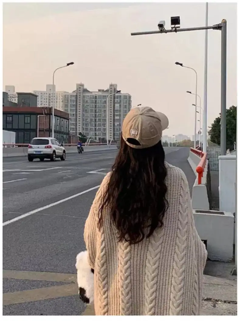 Women Mid-Length Woolen Cardigan Coat 2023 Winter Loose Outerwear — feature 12