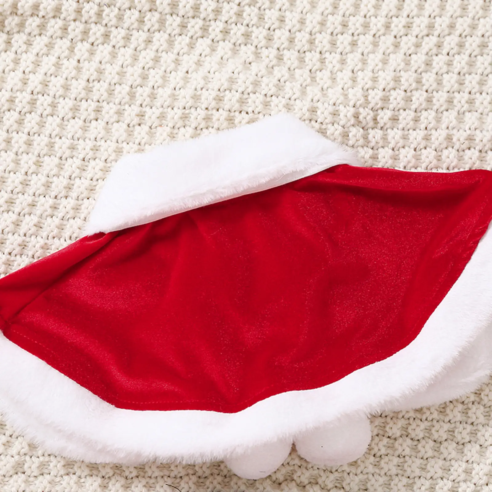 Red Santa Style Girls 2-Piece Holiday Suit with Fur Trim - Image 4