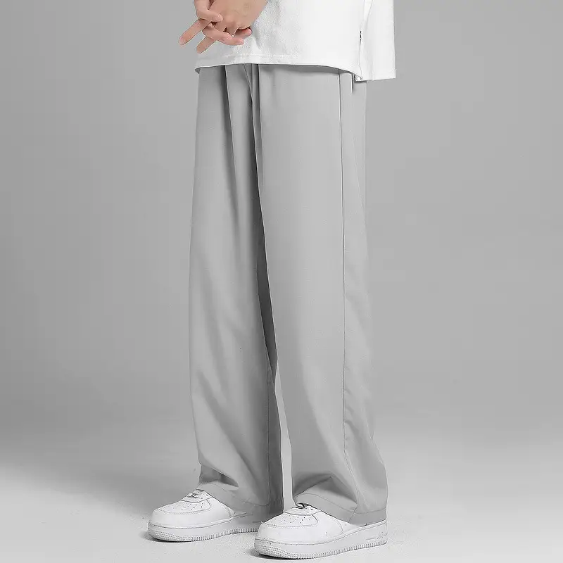 Men Ice Silk Thin Loose Straight Wide Leg Pants - Image 3
