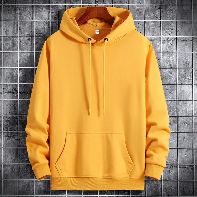 Men's Pink Hooded Sweatshirt with Front Pocket - Image 2