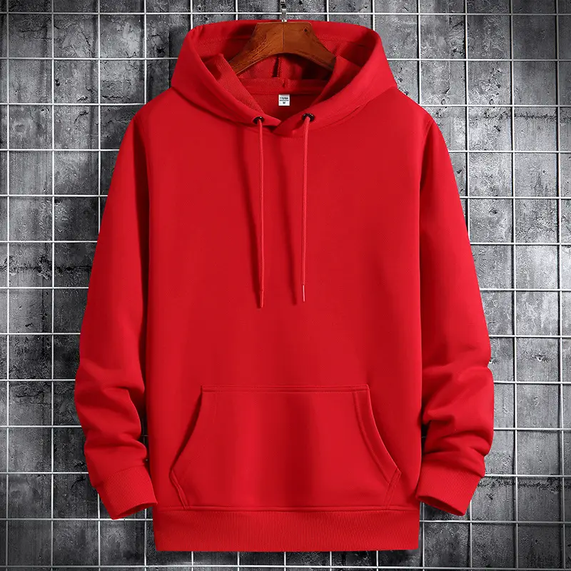 Men's Pink Hooded Sweatshirt with Front Pocket - Image 3