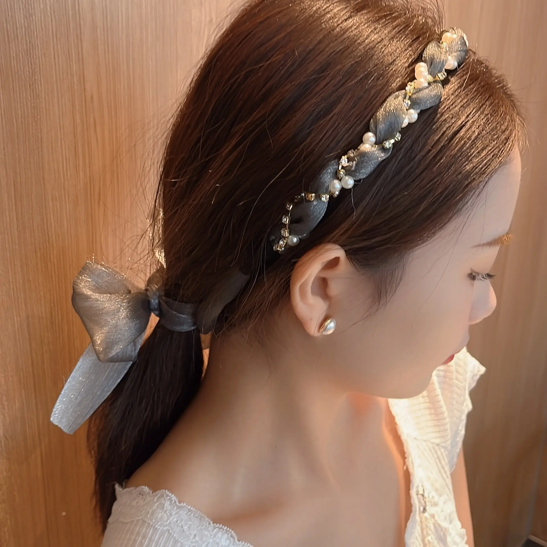 French Style Pearl Braided Hairband for Girls - Image 7