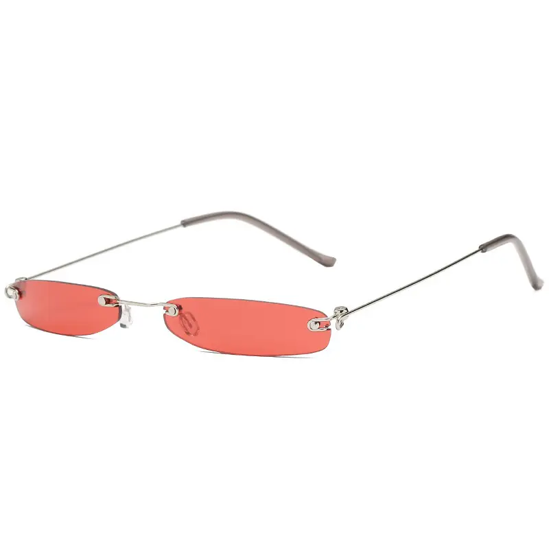 Square Sunglasses Men Women Light Blue Metal Frame - Image 2