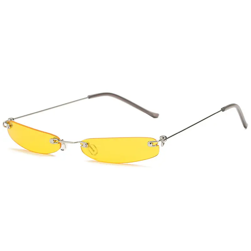 Square Sunglasses Men Women Light Blue Metal Frame - Image 3