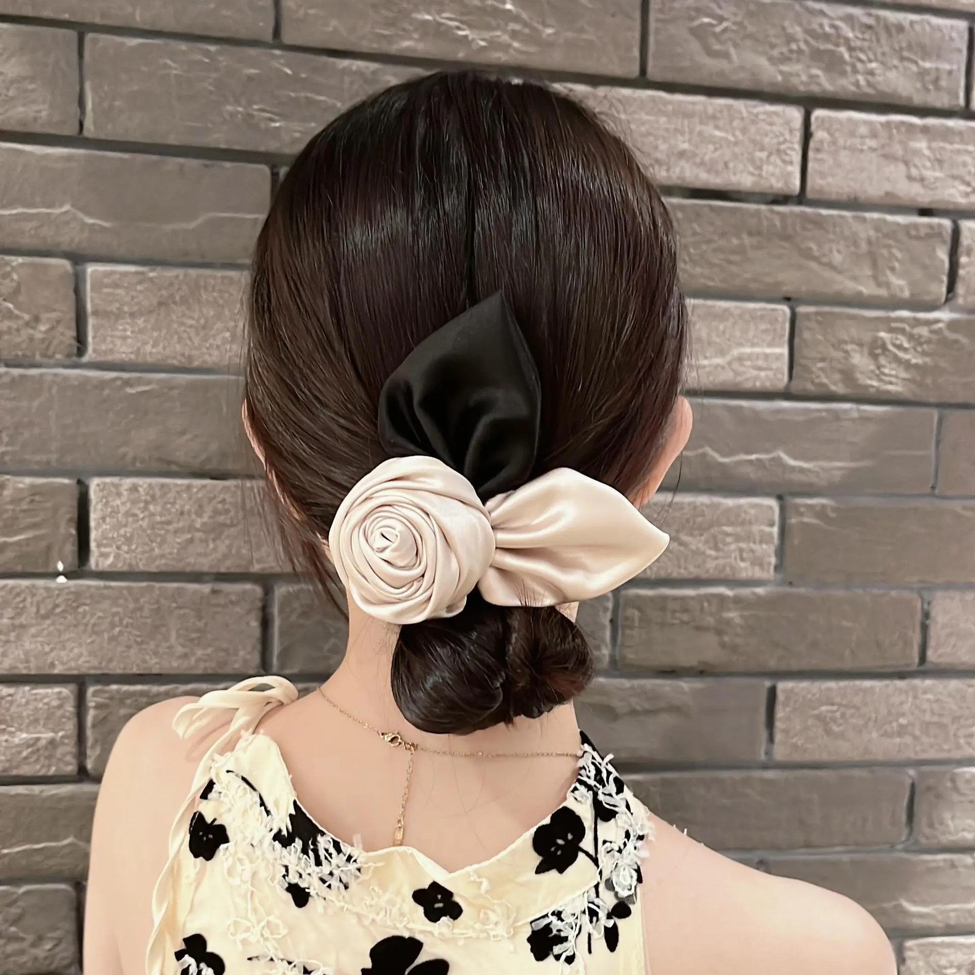 Elegant 3D Rose Hairpin with Spring Clip - Image 2