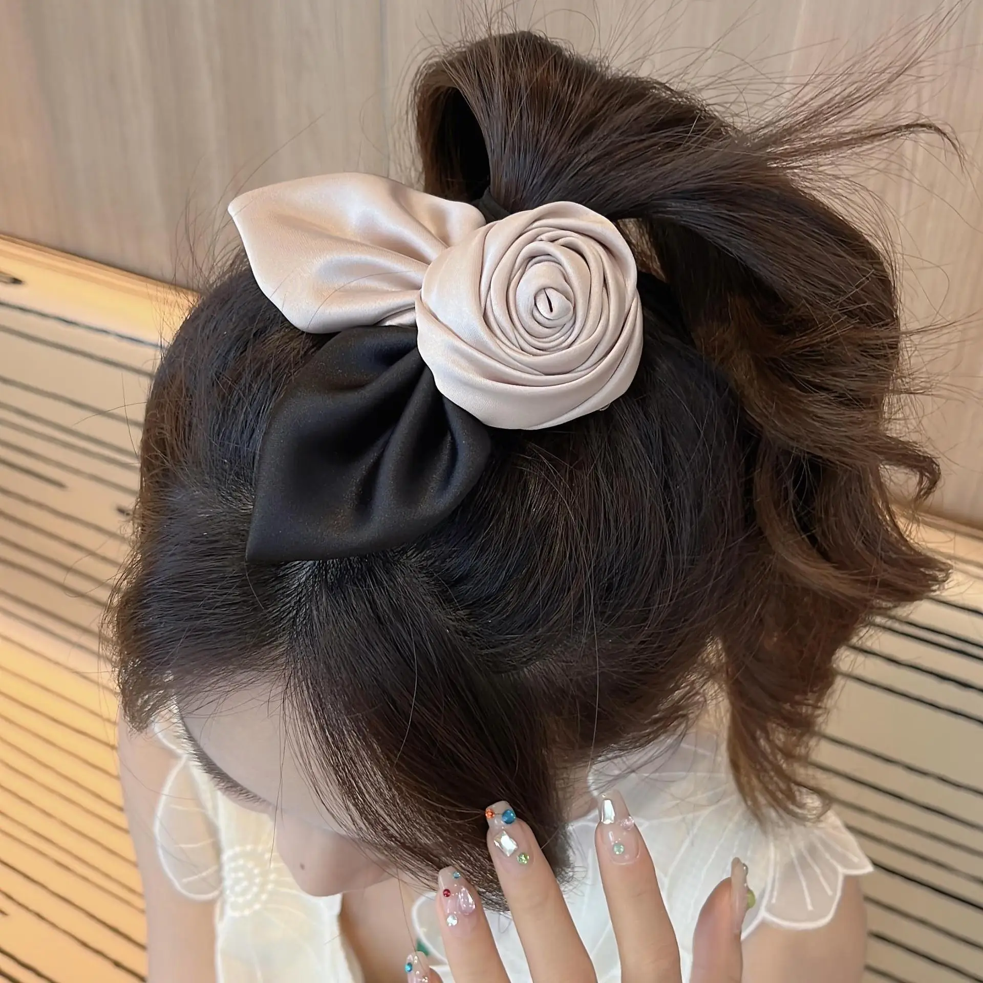 Elegant 3D Rose Hairpin with Spring Clip - Image 3