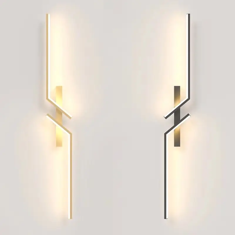 Modern LED Wall Lamp 60cm Black Gold 14W - Image 7