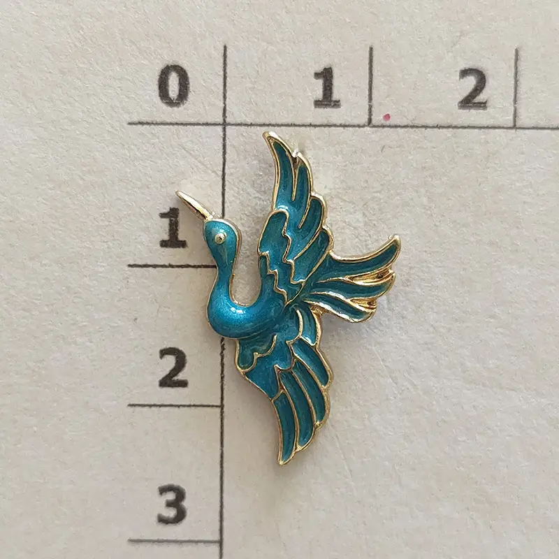 Blue Crane Earrings Chinese Handmade Enamel 941 - Image 5