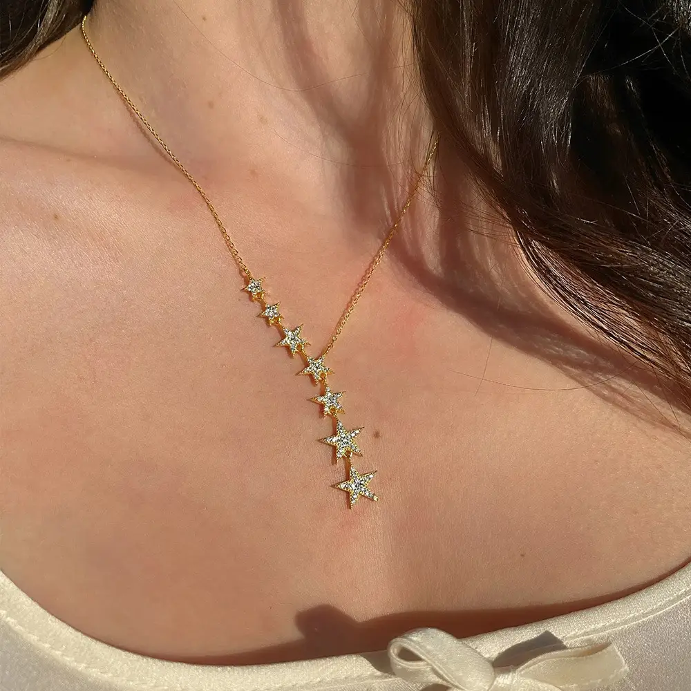 Women's Five-pointed Star Clavicle Necklace with Zircon - Image 4