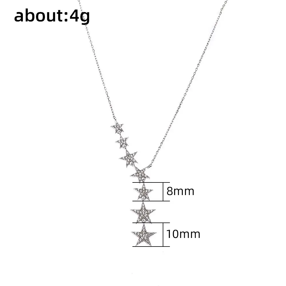 Women's Five-pointed Star Clavicle Necklace with Zircon - Image 5