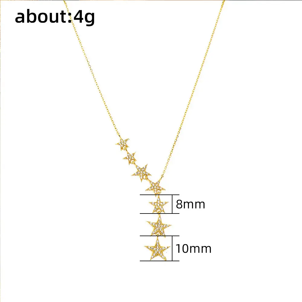 Women's Five-pointed Star Clavicle Necklace with Zircon - Image 6
