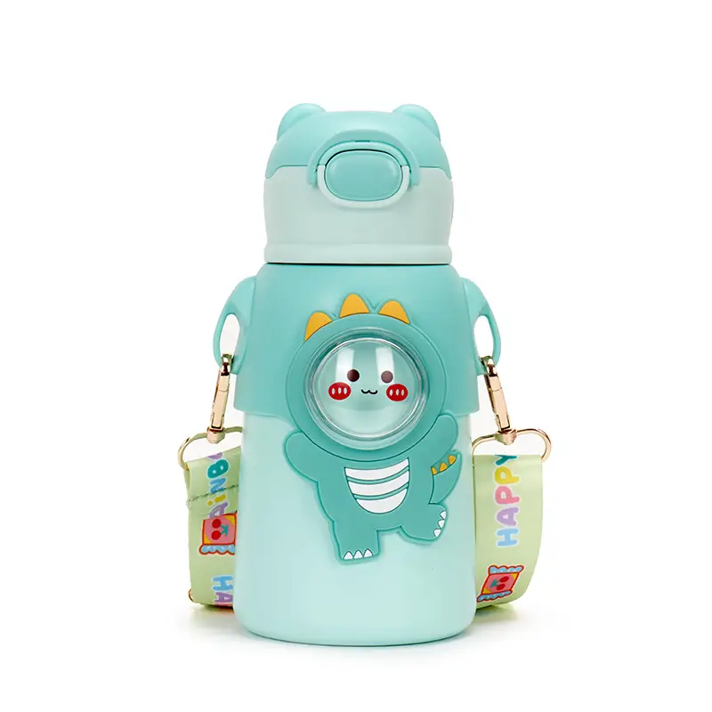 Kids Insulated Water Cup with Bear Design & Strap - Image 10