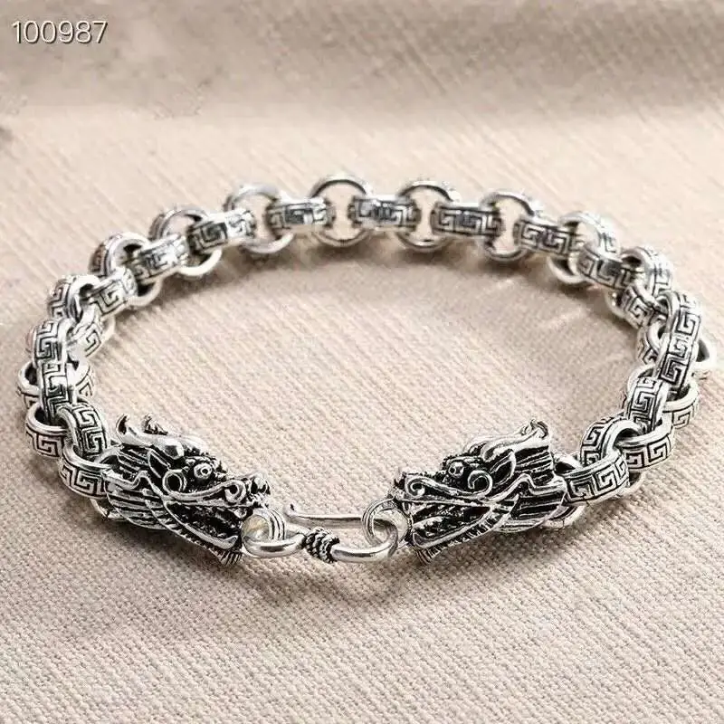 Men's Rough Punk Ring Great Wall Design Silver - Image 3