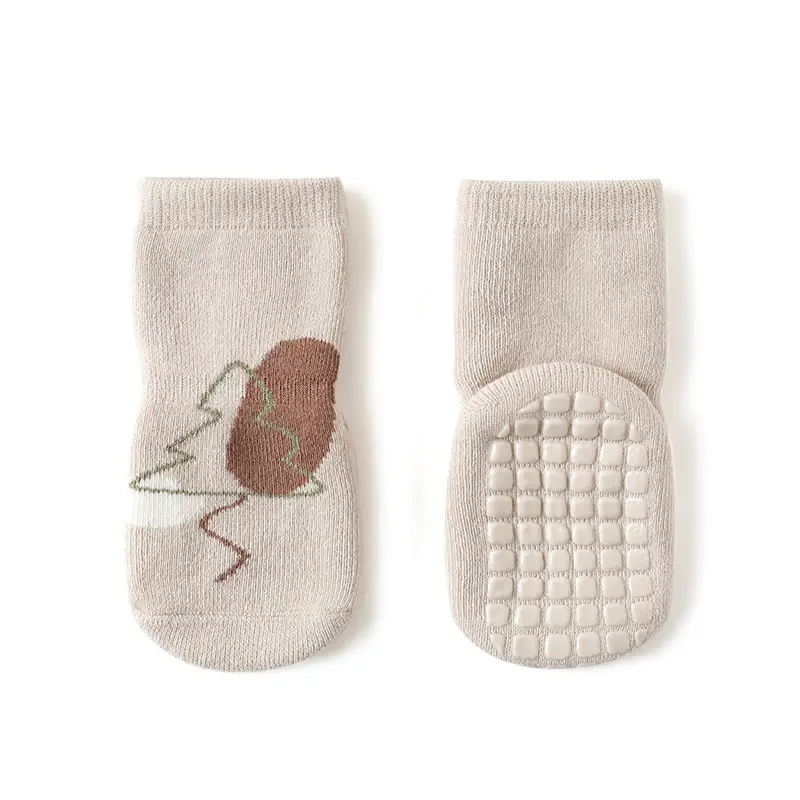 Baby Teddy Bear Socks Brown Non-Slip Toddler - Image 3