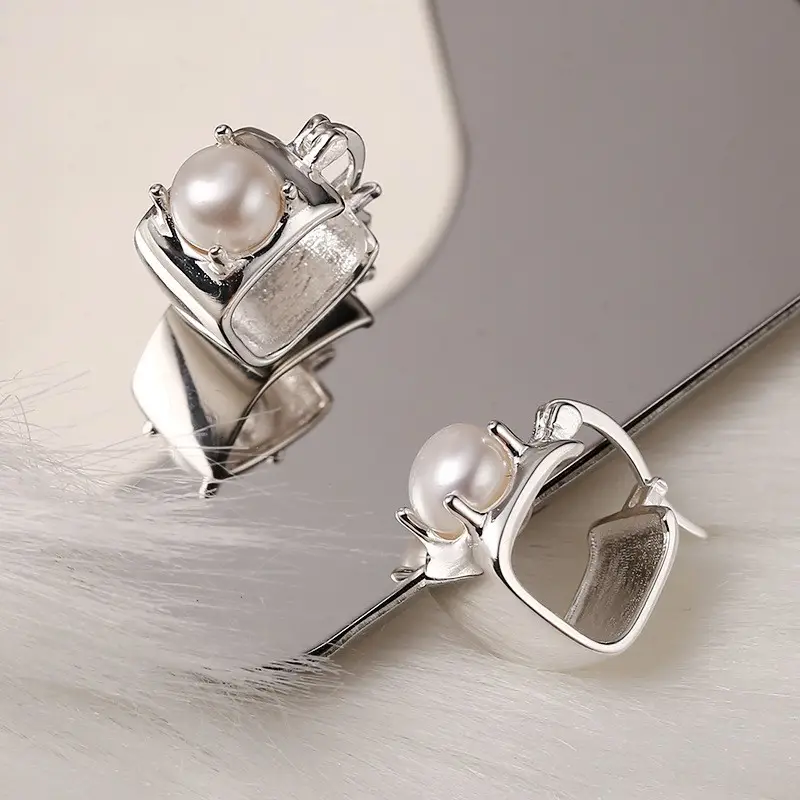 Korean Style Pearl Earrings Women S925 Silver - Image 5