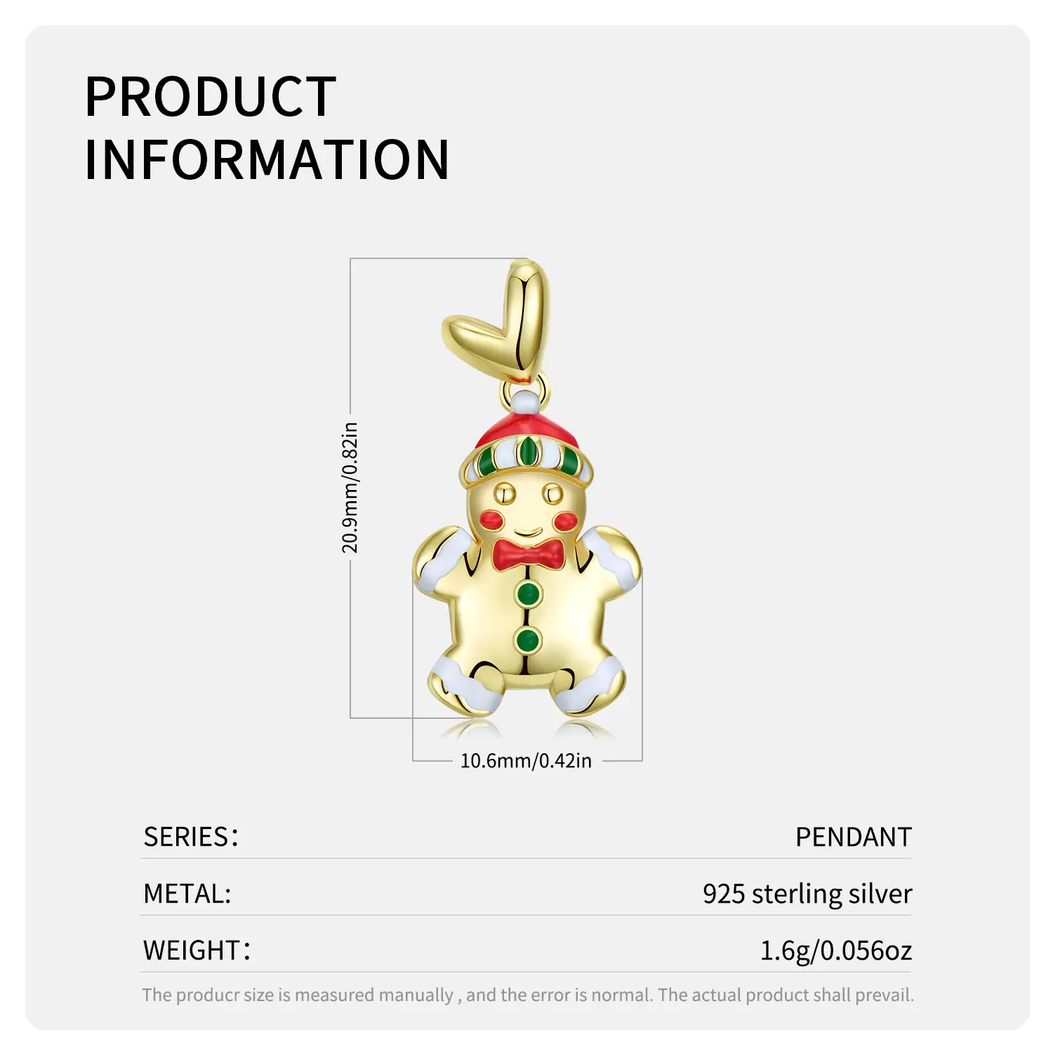 Gingerbread Man Necklace Gold 14k Gold Drop - Image 4