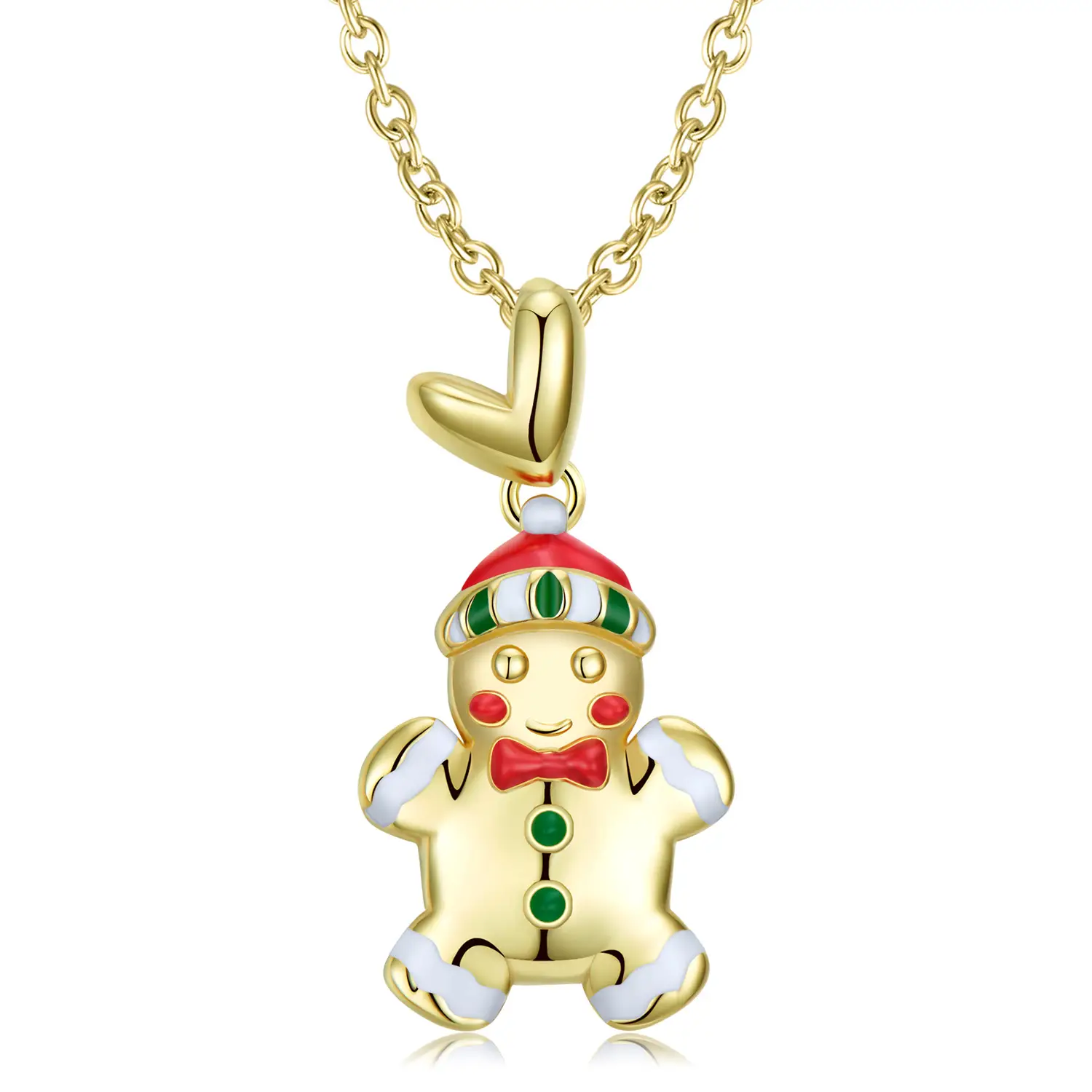 Gingerbread Man Necklace Gold 14k Gold Drop - Image 5