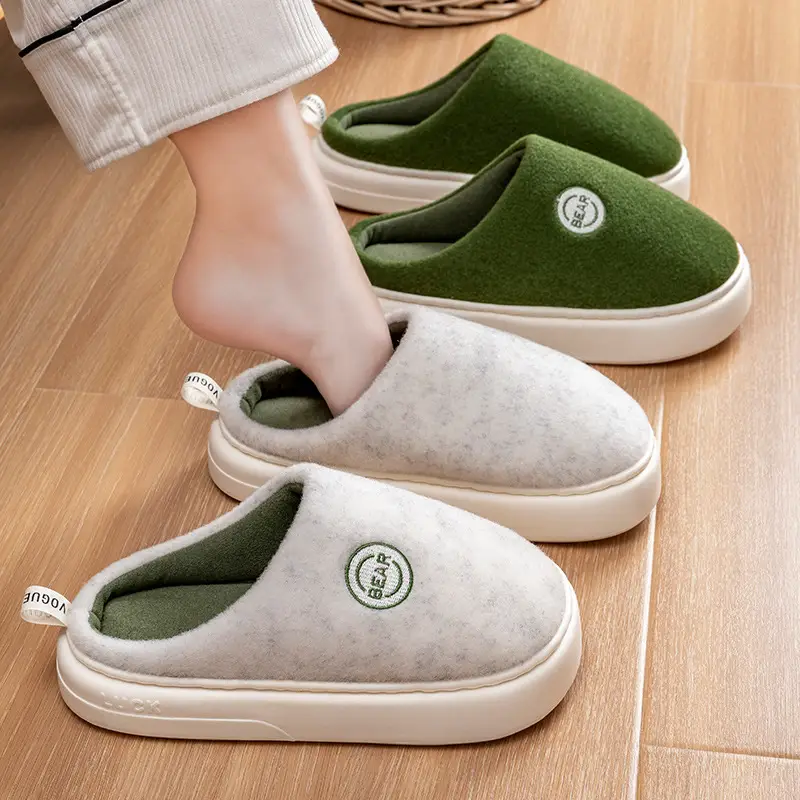 Lidani Cotton Slippers Women's Autumn and Winter Indoor Home Warm Thickened Soft Bottom fleece-lined Couple Cotton Slippers Men's Wholesale - Image 7