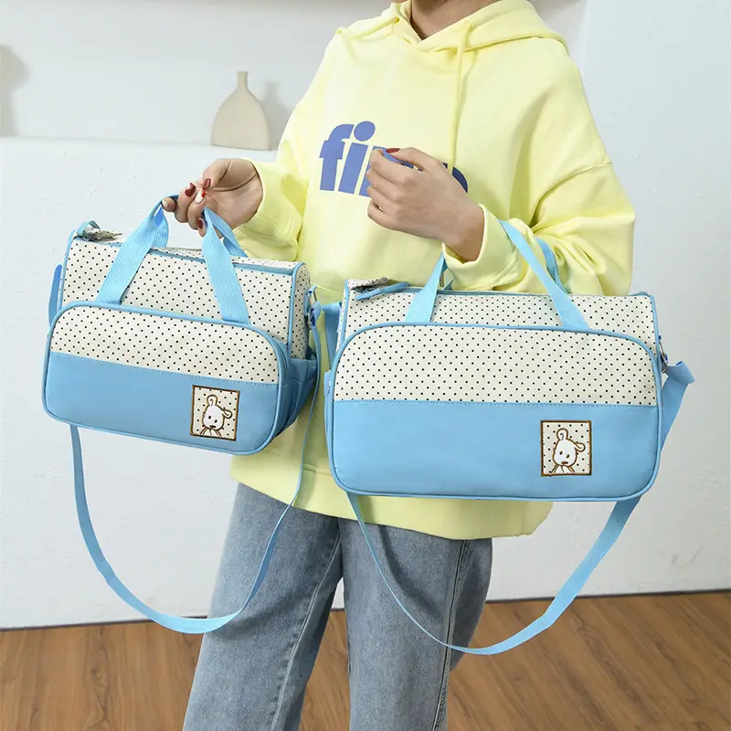 Purple Parent-Child Travel Bag Set with Crossbody & Shoulder Options