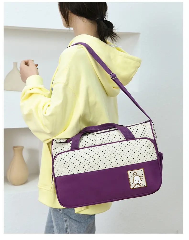 Purple Parent-Child Travel Bag Set with Crossbody & Shoulder Options — feature 23
