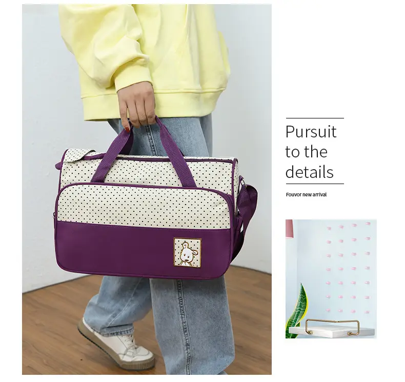 Purple Parent-Child Travel Bag Set with Crossbody & Shoulder Options — feature 29